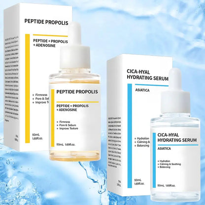2-teiliges Feuchtigkeits- und Faltenerneuerungsserum, Peptid-Propolis-Komplex, Anti-Aging-Gesichtsserum, spendet tiefe Feuchtigkeit und steigert die Hautelastizität, geeignet für alle Hauttypen